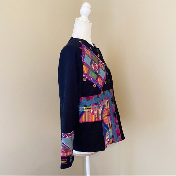 Parsley & Sage Embroidered Patchwork Button Jacket - M - Picture 2 of 13